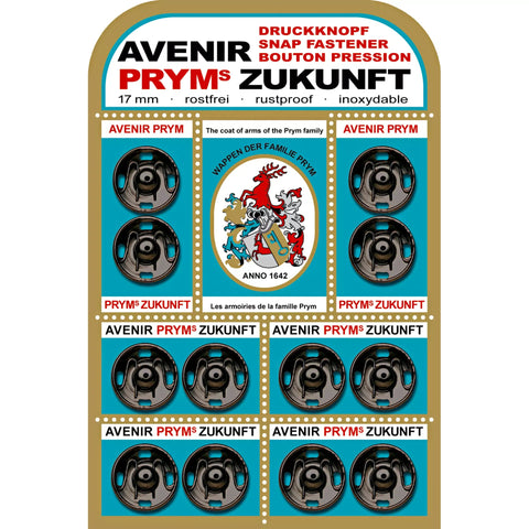 Prym Druckknöpfe 17 mm schwarz rostfrei – Metall Druckknopf Set für Kleidung, Jacken und Nähprojekte