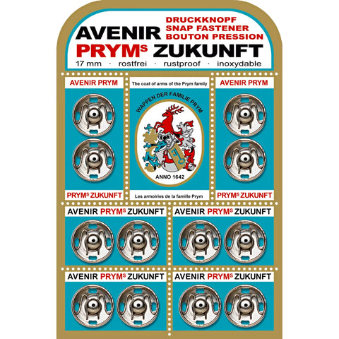 Prym Druckknöpfe 17 mm silber rostfrei – Metall Druckknopf Set für Kleidung, Jacken und Nähprojekte