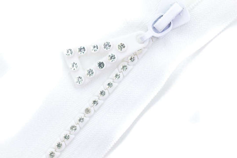 Reißverschluss mit Strass Crystal weiß RV-5w