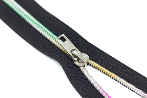 Reißverschluss Spirale 6 mm schwarz-bunt
