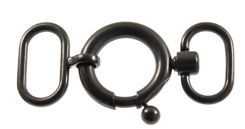 Großer Ring Karabiner für Taschen Verschlüsse Schwarz PK-9
