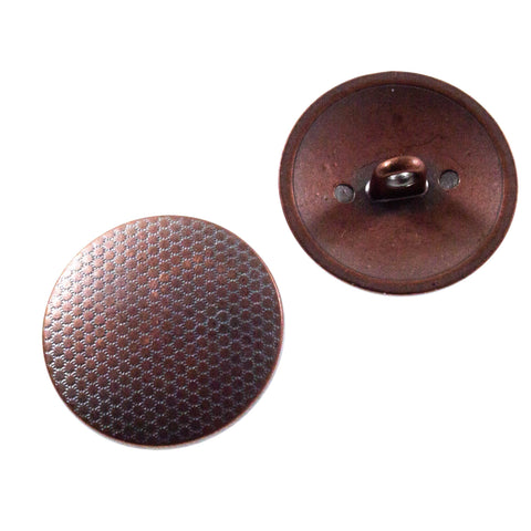 Metallknopf mit rustikal in Messing mit Öse-Befestigung in 23 mm