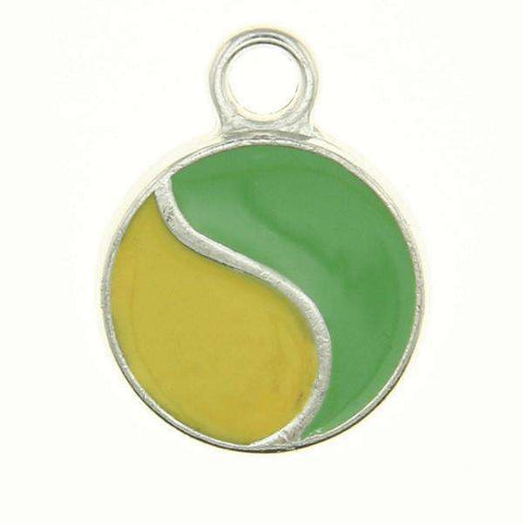 Schmuck Anhänger Ying Yang AN-67s gelbgrün