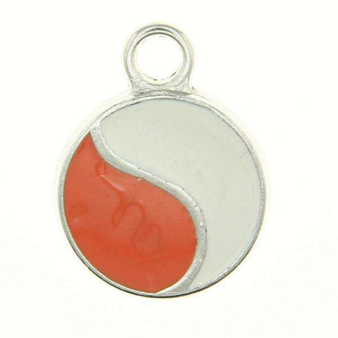 Schmuck Anhänger Ying Yang AN-67s weiß orange