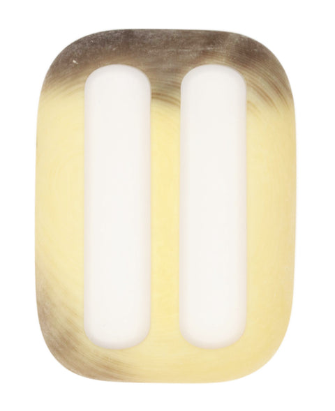 Creme Beige Kunststoff Schnalle in Horn Optik