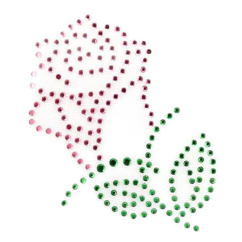 Strass Applikation Rosa Rose