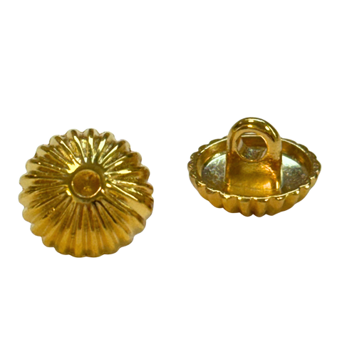 Goldfarbener Trachtenknopf in Muschelform mit Öse, 11 mm kleiner Knopf für Dirndl und Trachtenblusen