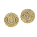 Trachten Knopf 2 -Loch hell Gold mit edlem durchborchen Ornament