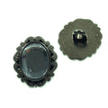 ovale SchmuckKnopf mit Strass tk-118-stahl Crystal