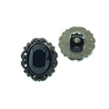 ovale SchmuckKnopf mit Strass tk-118-stahl jet
