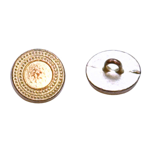 Trachtknopf Kupfer-Silber mit Zierrand  im Pünktchen Muster, Metallknopf mit Öse, ideal für Dirndl, Trachtenmode und DIY-Projekte