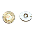 Trachtknopf Silber-Messing mit Zierrand  im Pünktchen Muster, Metallknopf mit Öse, ideal für Dirndl, Trachtenmode und DIY-Projekte