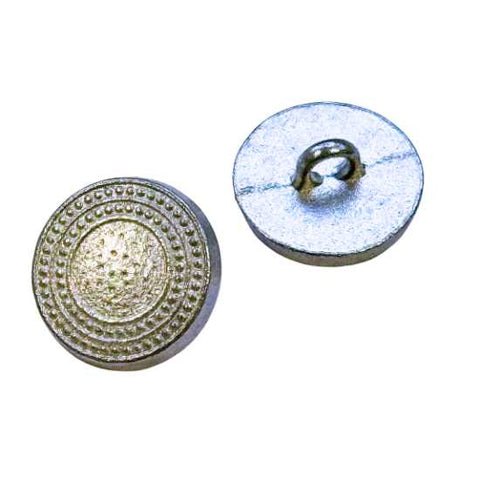 Trachtknopf Silber mit Zierrand  im Pünktchen Muster, Metallknopf mit Öse, ideal für Dirndl, Trachtenmode und DIY-Projekte