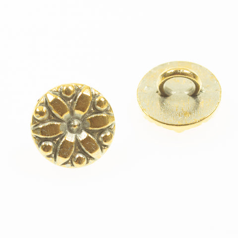 Trachten Knopf mit Blume tk-17-gold
