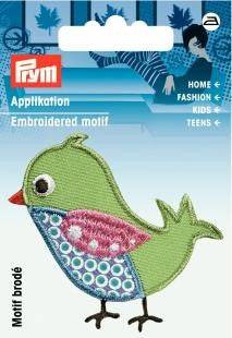 Applikation Vogel grün zum Aufbügeln AP-924212