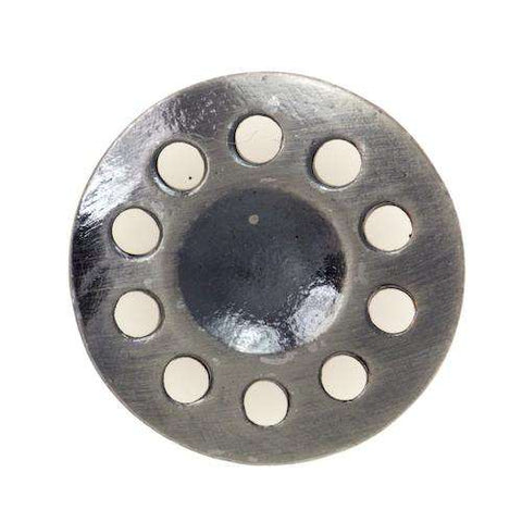 Metallknopf in Altsilber-Silber mit Öse-Befestigung in 17 mm