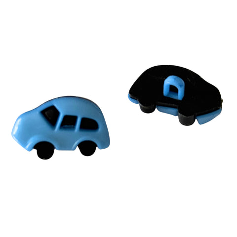 Kinderknopf mit automotiv in Blau aus Kunststoff