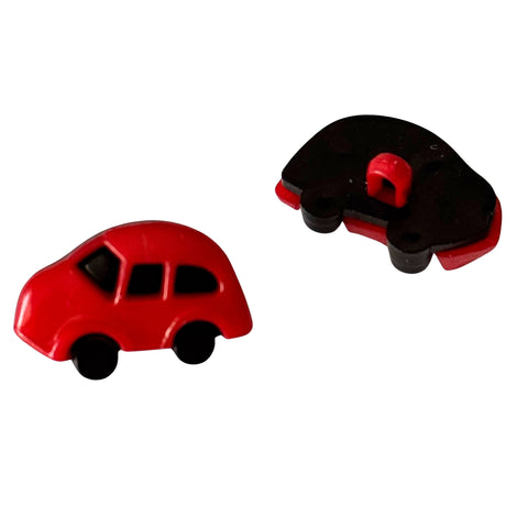 Kinderknopf mit automotiv in Rot aus Kunststoff