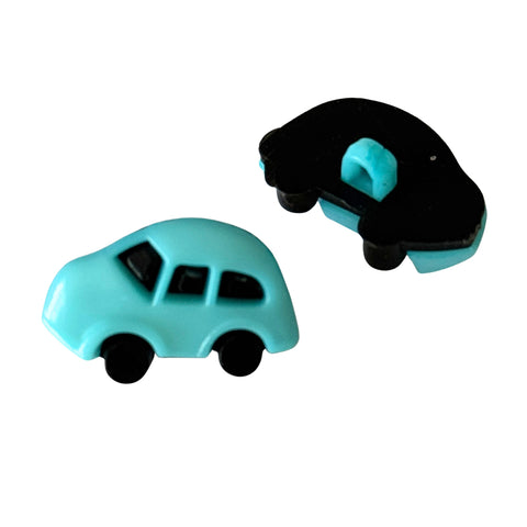Kinderknopf mit automotiv in Türkis aus Kunststoff