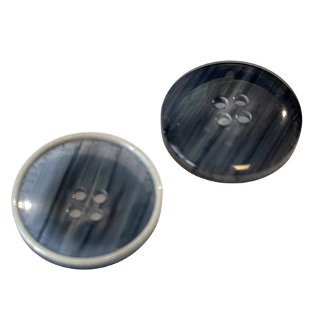 Grau-Blau Hornimitatknopf HI-128 mit 4-Loch als Blazer- und Sakkoknopf