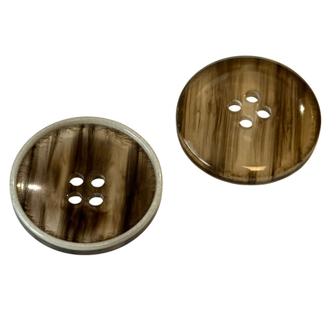 Braun Hornimitatknopf HI-128 mit 4-Loch als Blazer- und Sakkoknopf