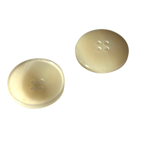 Creme-Natur Hornimitatknopf HI-128 mit 4-Loch als Blazer- und Sakkoknopf