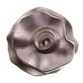 Blumen-Knopf mit Öse KG-157, silberfarbener Kunststoff, Blumenform, 12-25 mm, zum Annähen für Jacken und Trachten