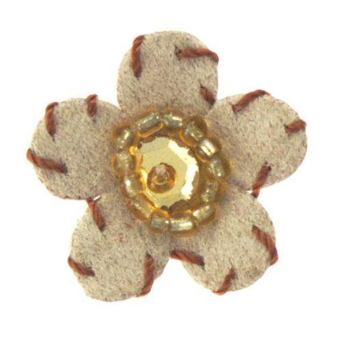 Applikation Bügelbild Blüte beige braun AM-36bg-B