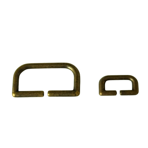 D-Ring aus Metall in Altgold HRI-2 Draufsicht