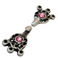 Dirndl Miederhaken Silber mit Swarovski Kristallen Light Rose TS-11 für Tracht und Miederschnürung