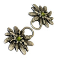 Dirndl Miederösen Edelweiß Silber mit Swarovski Kristallen Olivine TS-100 für Tracht und Miederschnürung