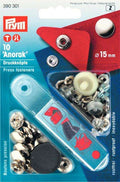 Druckknöpfe Anorak Silber 15mm