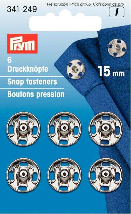 Druckknöpfe Silber 15mm 341249
