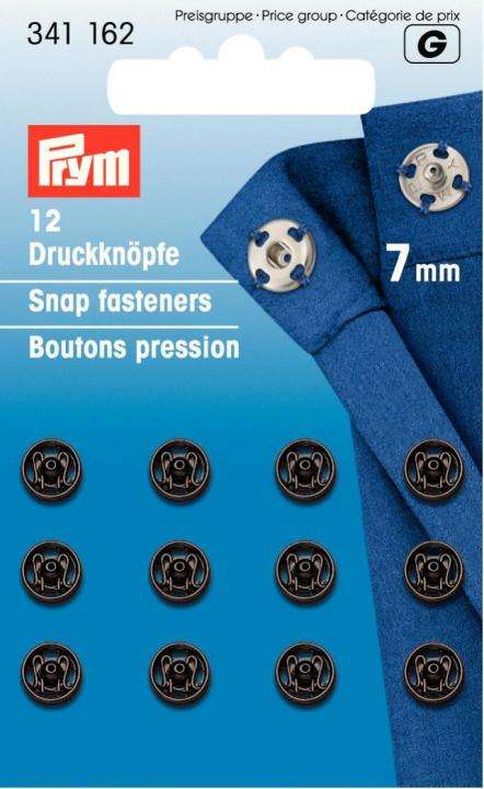 Druckknöpfe zum annähen 7mm 12 Stück schwarz