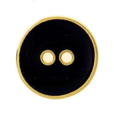 Metallknopf in Schwarz mit 2-Loch-Befestigung in 23 mm