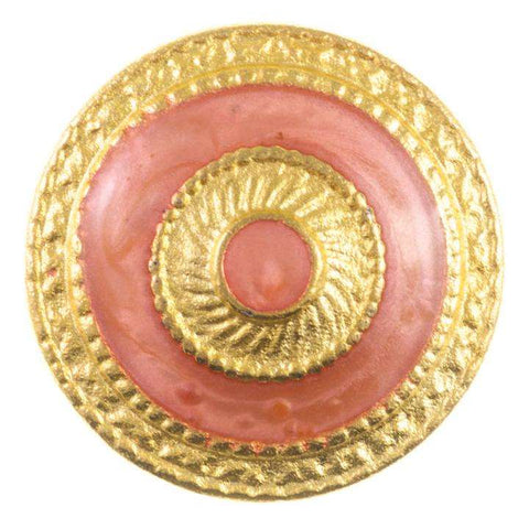 Metallknopf mit Emaille-Lack in Gold mit Öse-Befestigung in 23 mm
