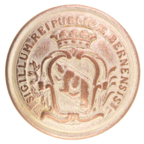 Metallknopf mit Wappenmotiv in Kupfer mit Öse-Befestigung in 25 mm