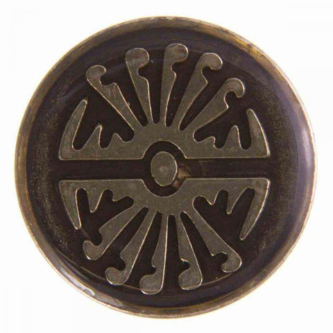 Metallknopf mit exklusiv in Altsilber-Silber mit Öse-Befestigung in 15 mm