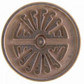 Metallknopf mit exklusiv in Silber-Gold mit Öse-Befestigung in 15–18 mm