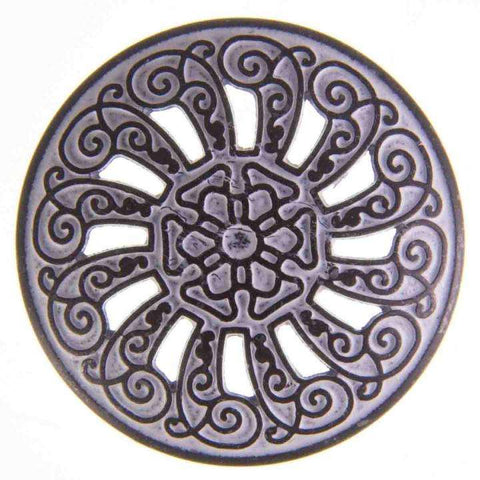 Metallknopf mit filigran in Weiß mit Öse-Befestigung in 18–23 mm