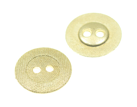 Metallknopf mit flach in Gold mit 2-Loch-Befestigung in 13–18 mm