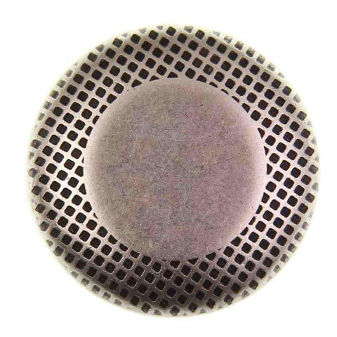 Metallknopf mit flach Halbkugel in Grau mit Öse-Befestigung in 18–23 mm