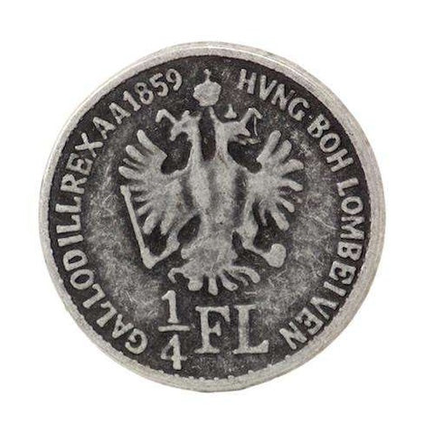 Metallknopf mit Trachtenoptik in Grau mit Öse-Befestigung in 20–22 mm