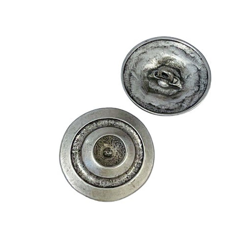 Metallknopf mit rustikal in Silber mit Öse-Befestigung in 32 mm