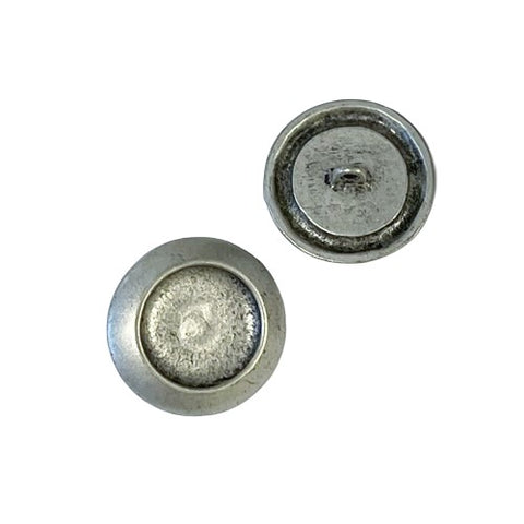 Metallknopf mit rustikal in Silber mit Öse-Befestigung in 28 mm
