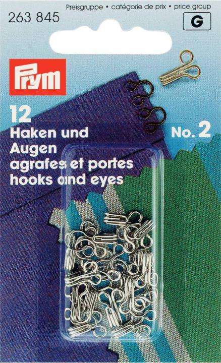 Haken und Augen HOE-6 Silber