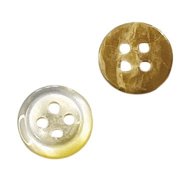 Echter Perlmuttknopf Natur in Creme/Natur mit 4-Loch-Befestigung