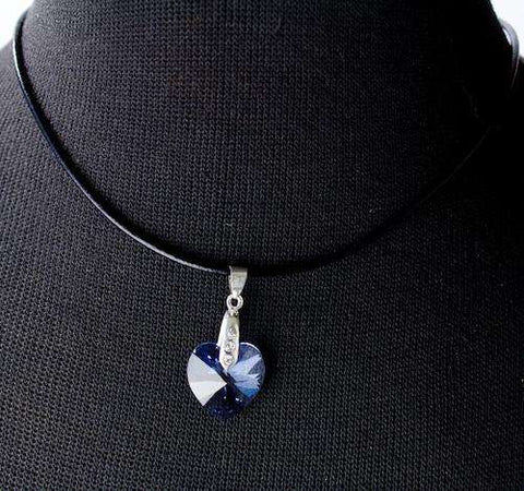 Schmuck Anhänger Herz von Swarovski® Light Saphire