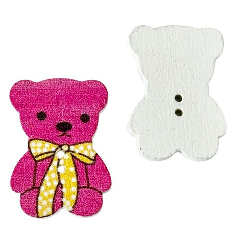 Kinderknopf mit bärmotiv aus Holz