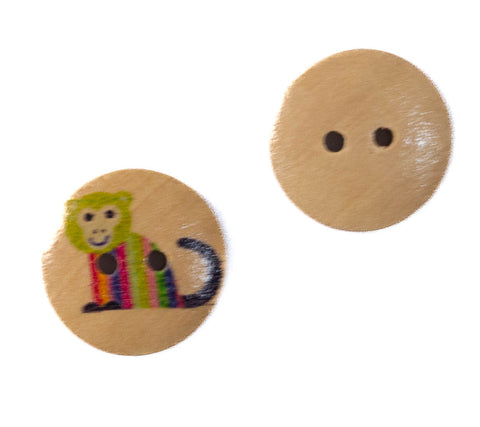 Kinderknopf mit tieremotiv aus Holz